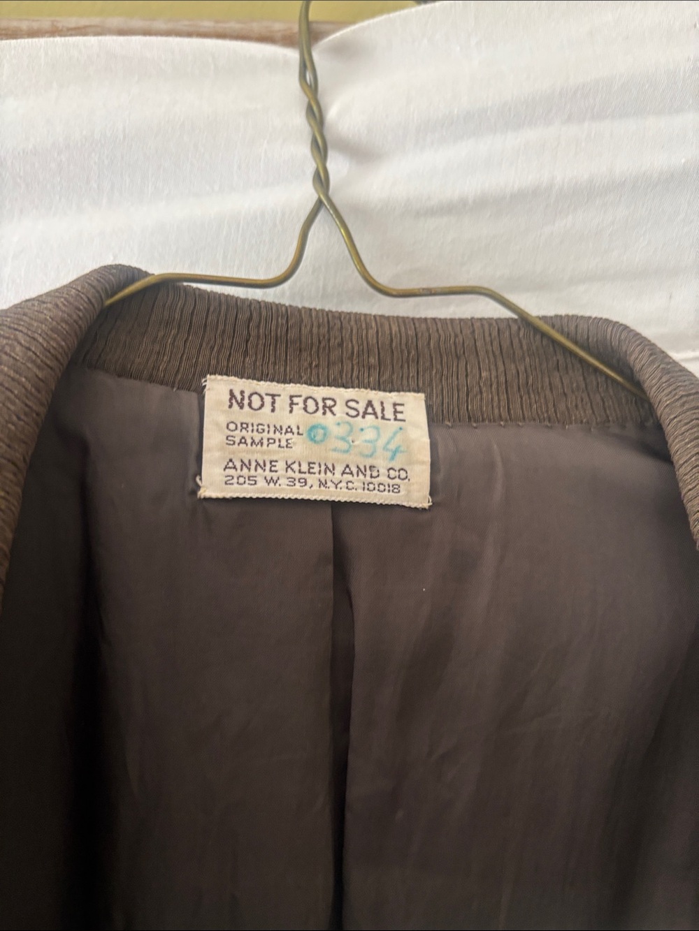Anne Klein Brown Blazer Jacket Not For Sale Label A Display Vintage.